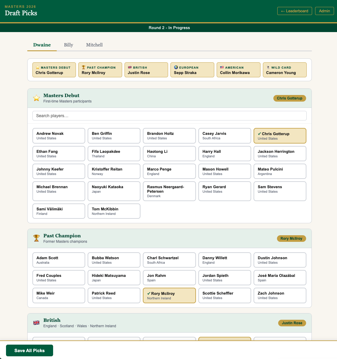 Draft screen
